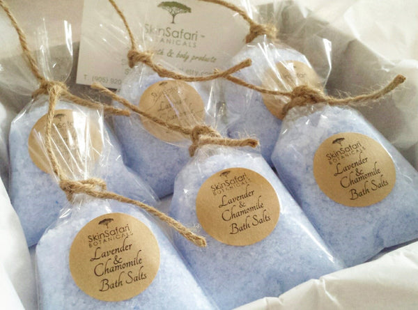 Aromatherapy Blue Bath Salts Natural Custom Favors