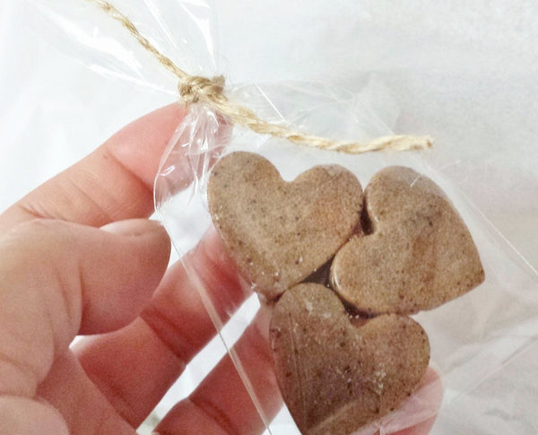 Natural Mocha Body Sugar Scrub Heart Favors