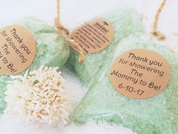 Aromatherapy Mint Green Sea Foam Bath Salts Custom Favors